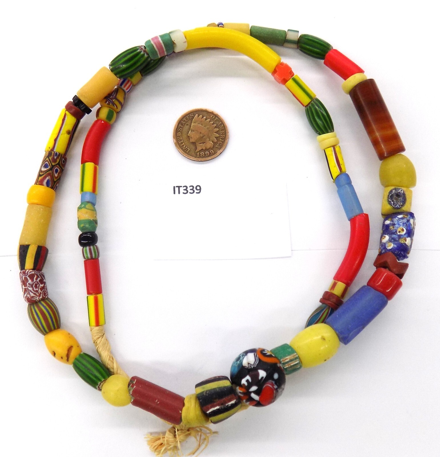 Strand Rare Trade Beads OLD Howard Collection African Venetian MIX IT339 Bin W12