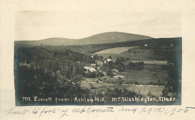 Massachusetts Washington Mt Everett Ashley Hill C-1910 RPPC Postcard 22-1695