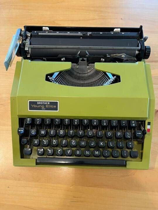 Brother Young Elite Typewriter Vintage Green Showa Retro ASIS #285