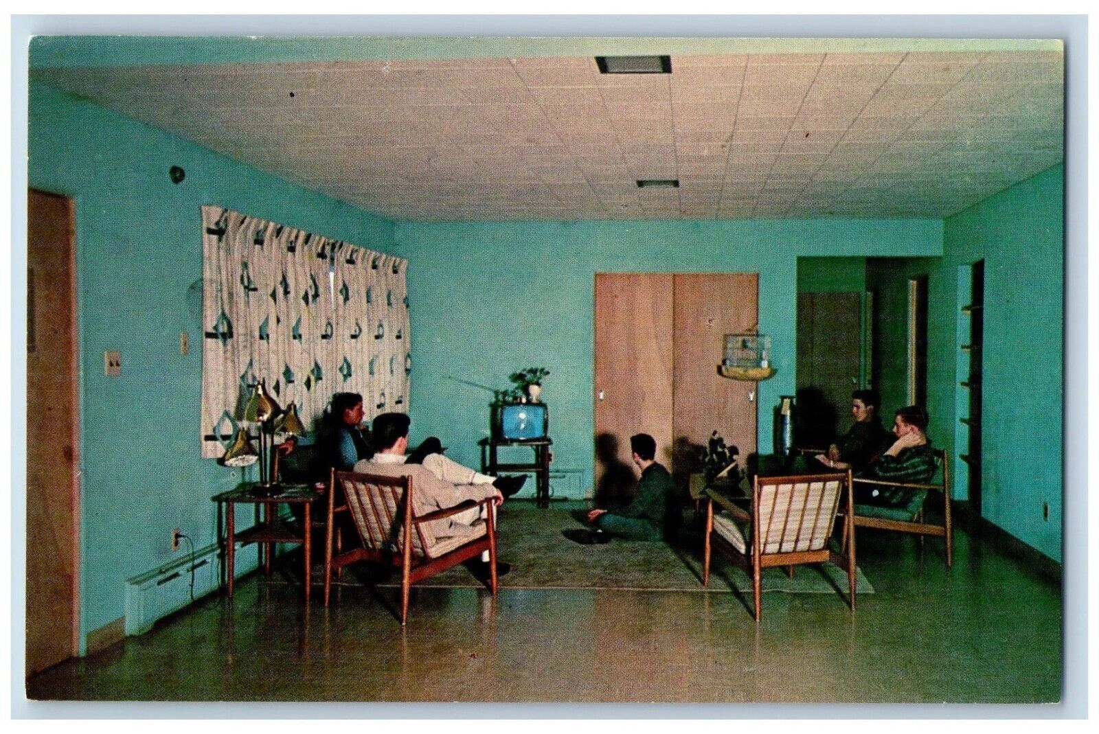Utica Illinois Postcard Cunningham Children's Home Cottage Interior 1960 Vintage