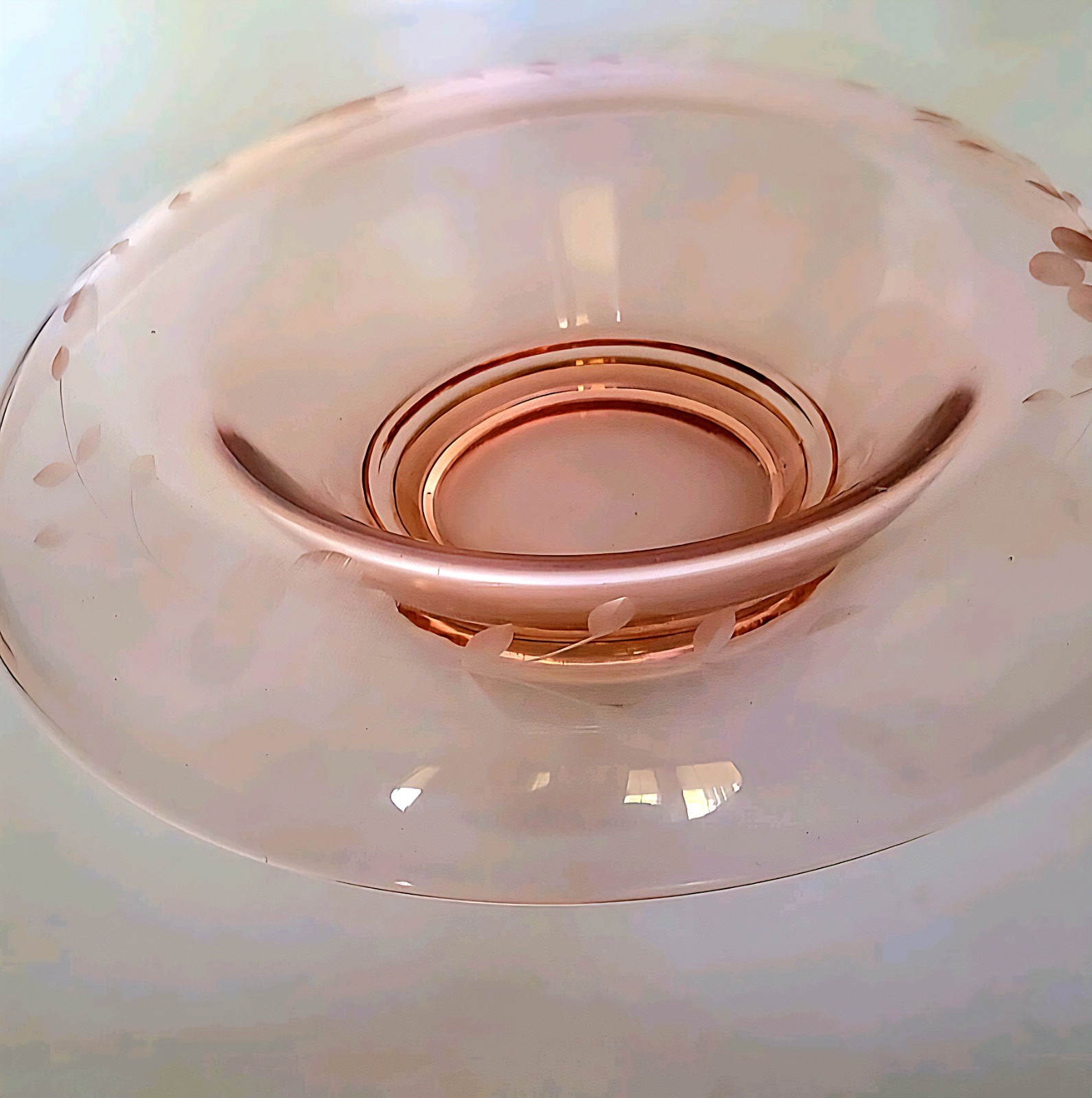 VTG 30s Pink Depression Glass  Console Bowl 11\