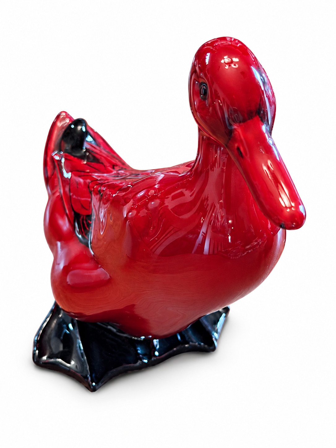 Highly Sought ROYAL DOULTON FLAMBE standing RED DUCK figurine 6 1/4