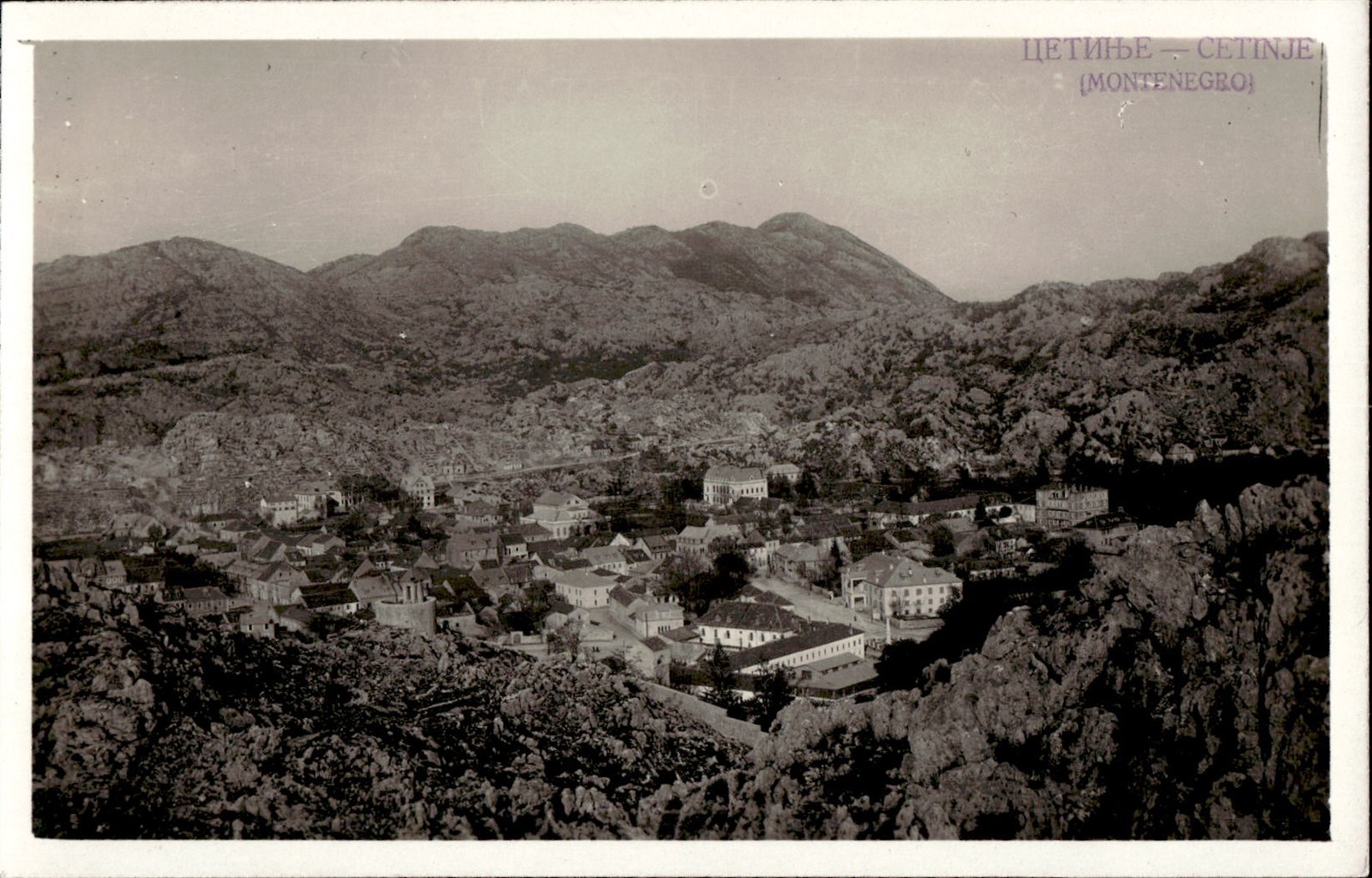 Montenegro Cetinje Panoramic View 1930s RPPC