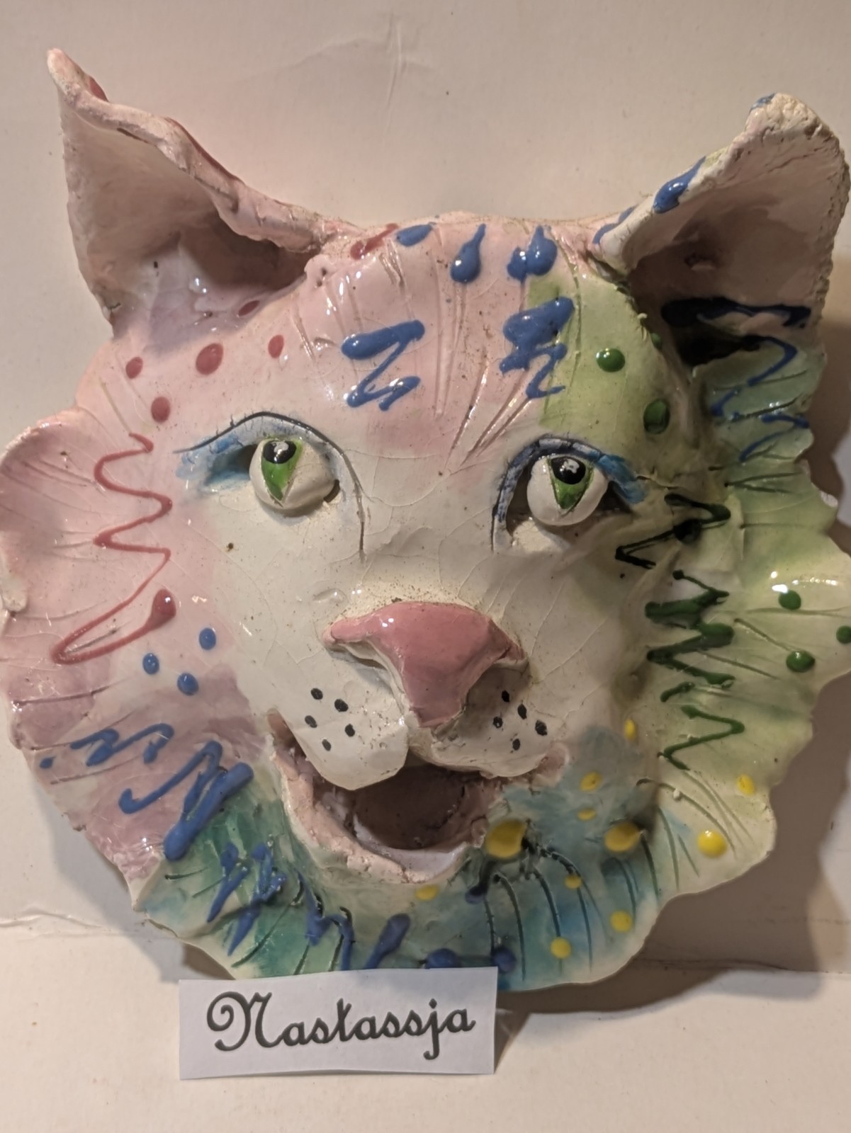 Nastassja Rare, Unique, One Of A Kind Whimsiclay Cat Mask.  Amy Lacombe Original