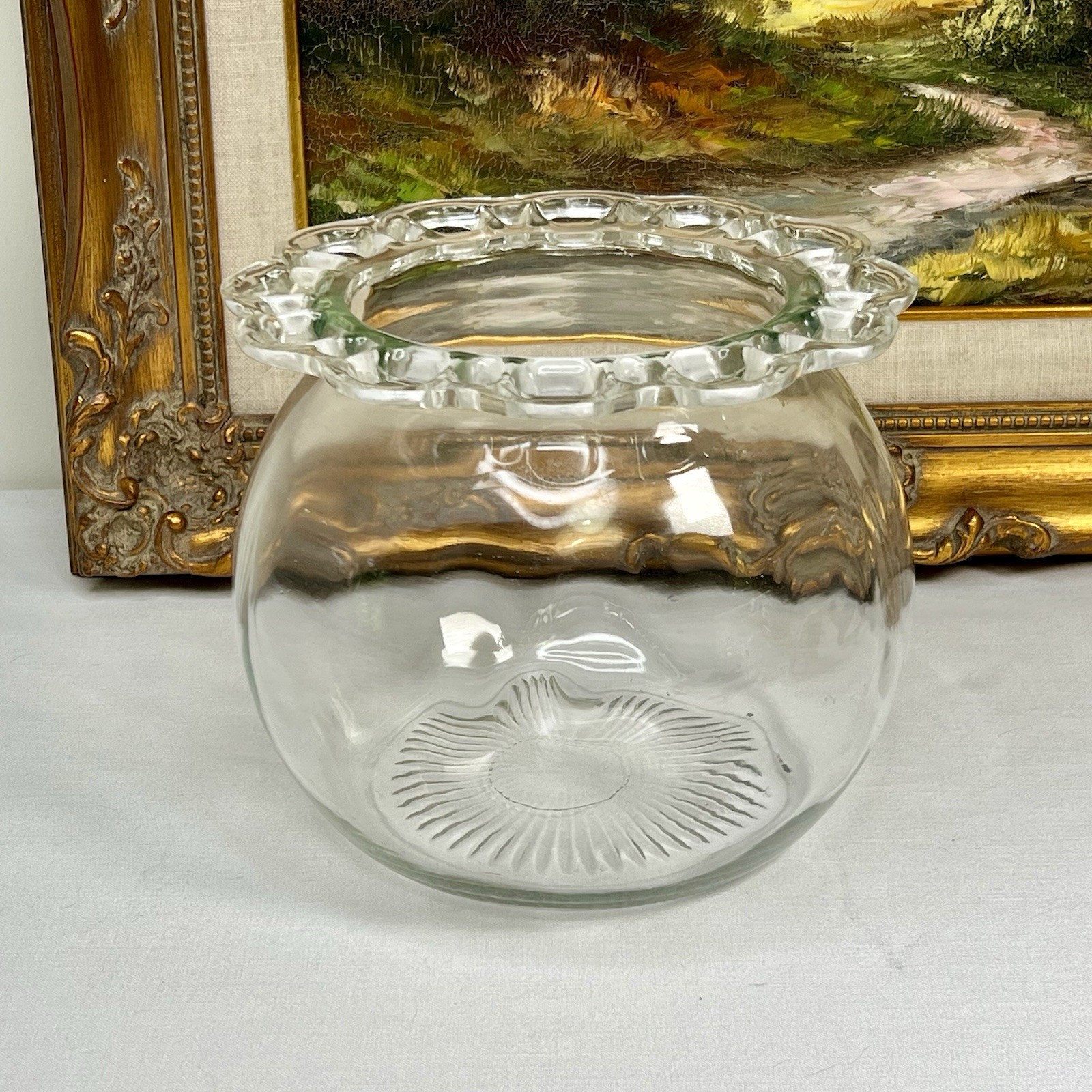 Antique Pressed Glass Orchid Vase Bowl