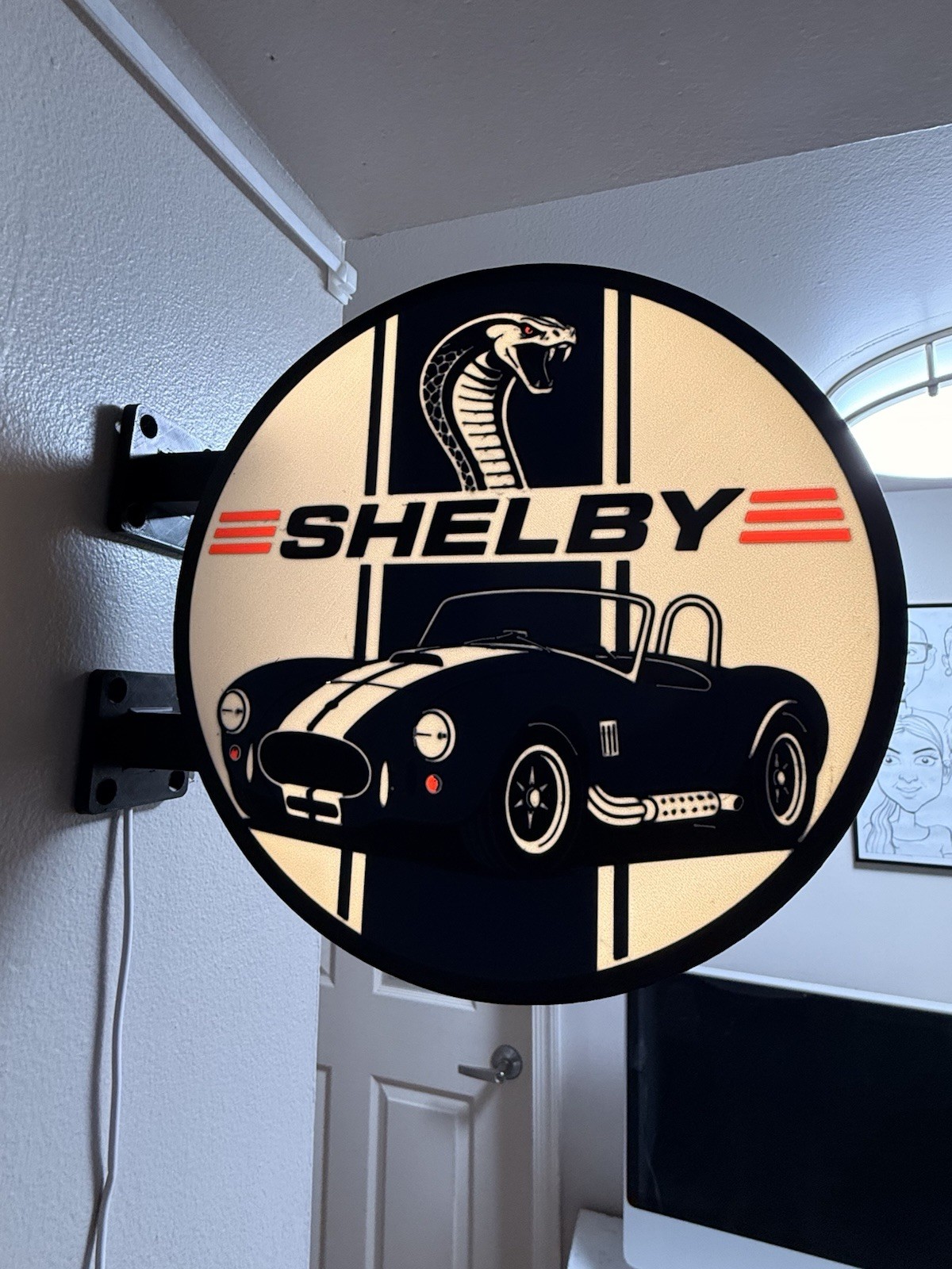 Shelby Cobra LED Wall Sign – Double-Sided  Garage & Man Cave Light