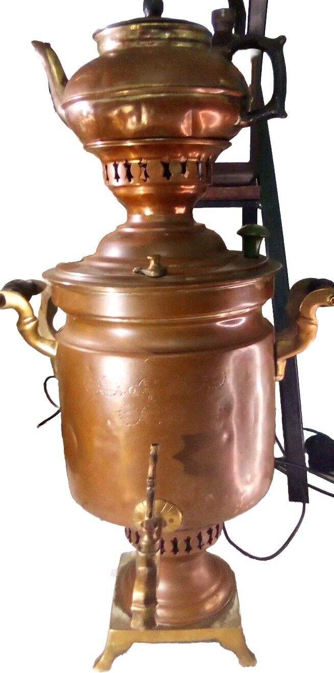 Antique Turkish Samovar Semaverler Brass Water Boiler for Coffee/Tea 15