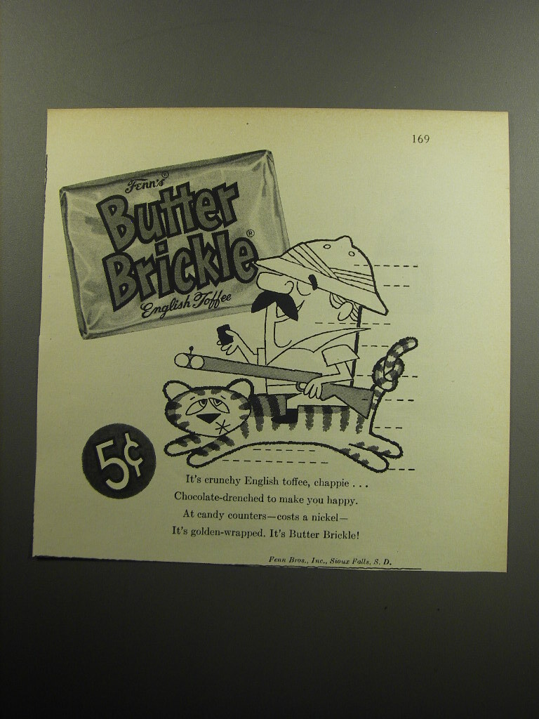 1957 Fenn's Butter Brickle Advertisement - It's crunchy
