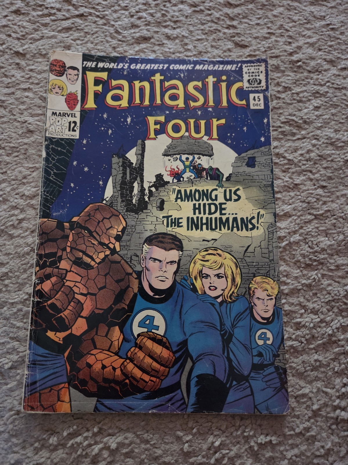Vintage 1965 Marvel Fantastic Four Comic Book #45