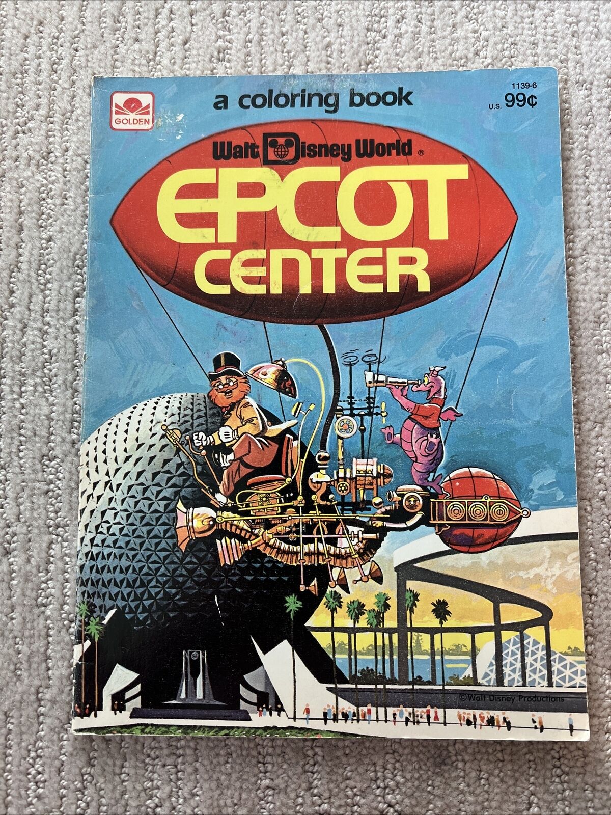 EPCOT CENTER COLORING BOOK WALT DISNEY WORLD GOLDEN #1139-6 1983 WESTERN PUB.