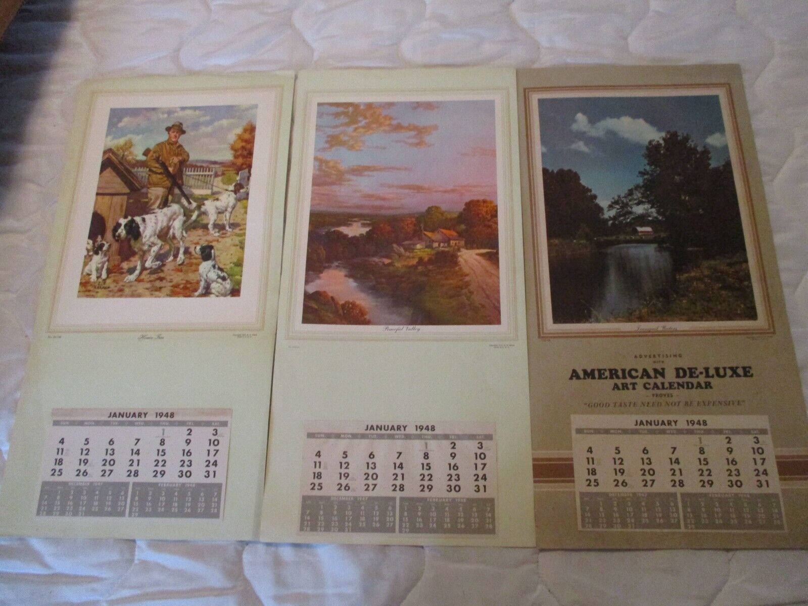 37 Salesman Sample Art Calendars (1948) The American De-Luxe Line