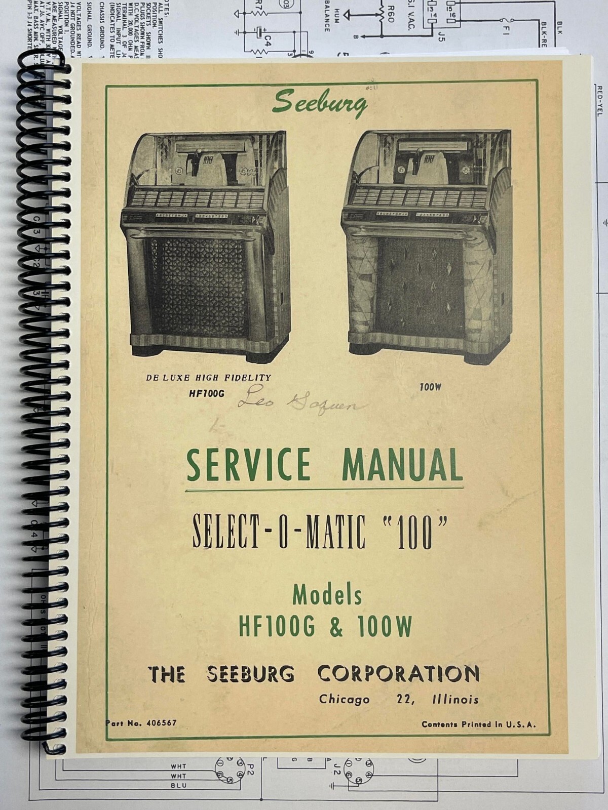 *NEW* Seeburg G & W Complete MASTER Service & Parts Manual ENLARGED SCHEMATICS