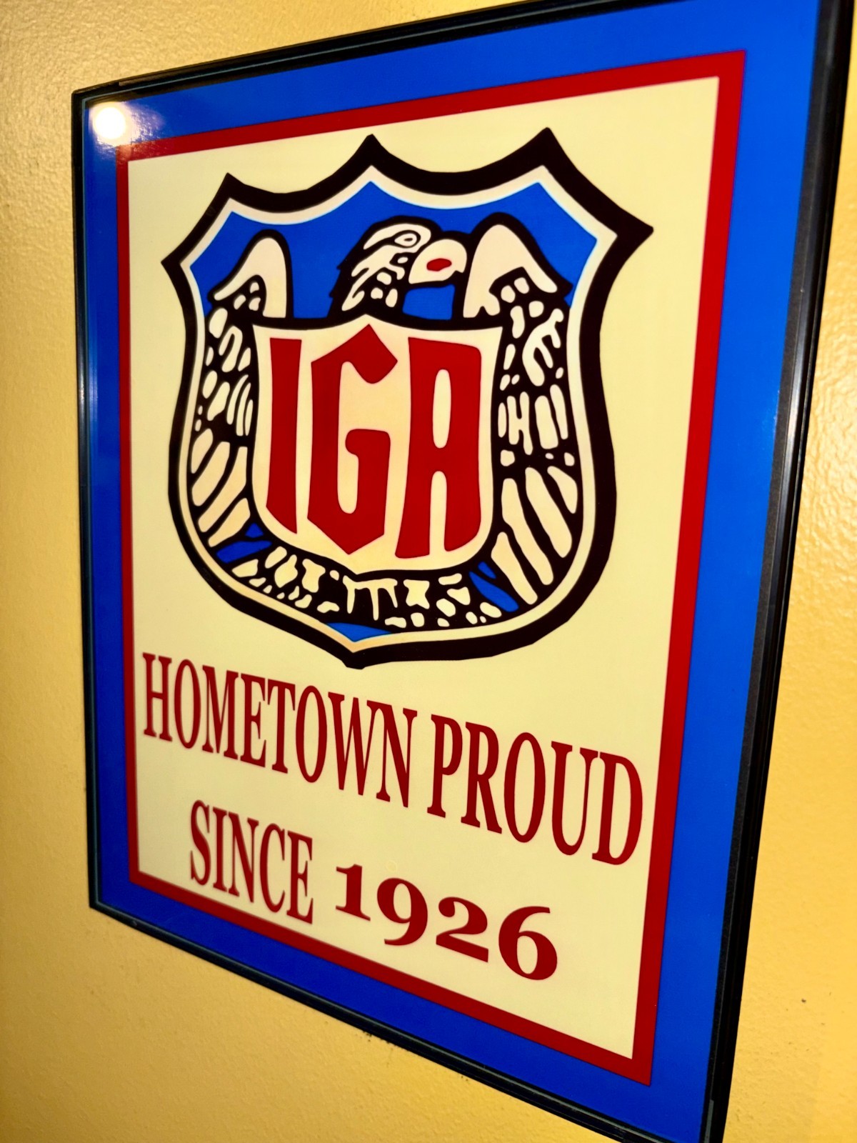 IGA Grocery Store Supermarket Kitchen Diner Grocer Advertising Sign