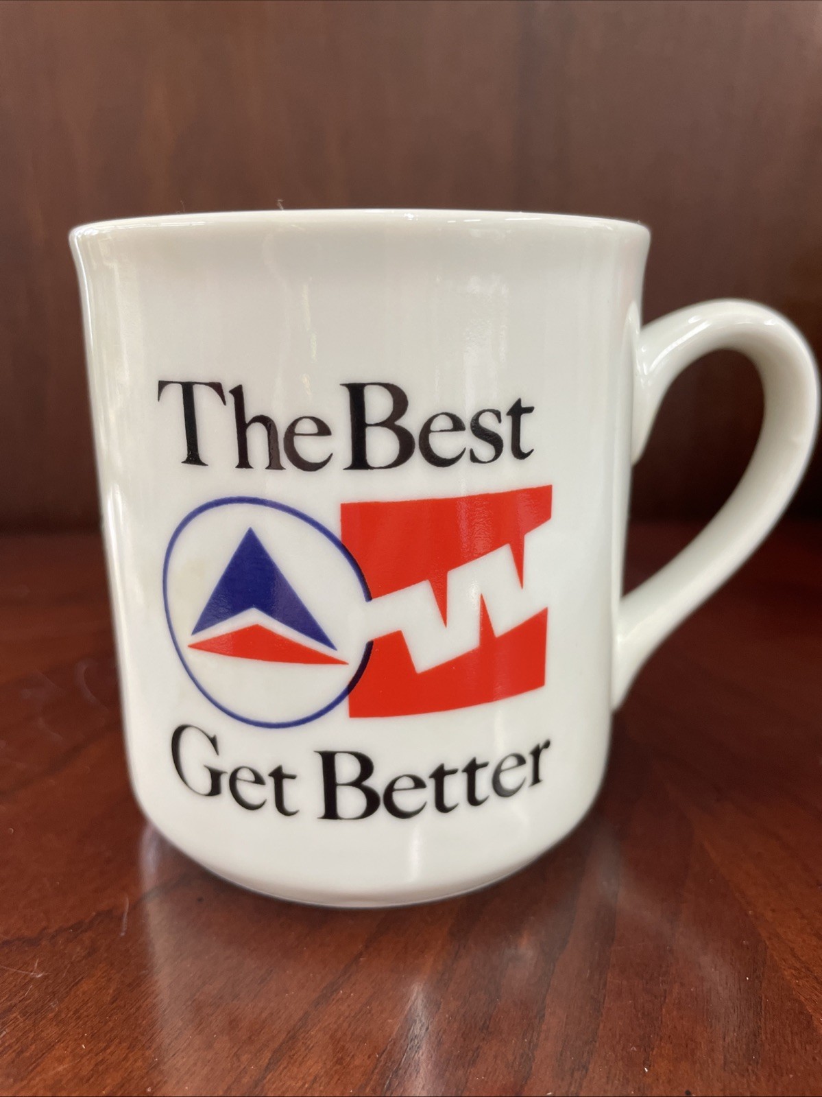 Vtg 1980s Delta Airlines Western Airlines Merger Collectible Promotional Mug