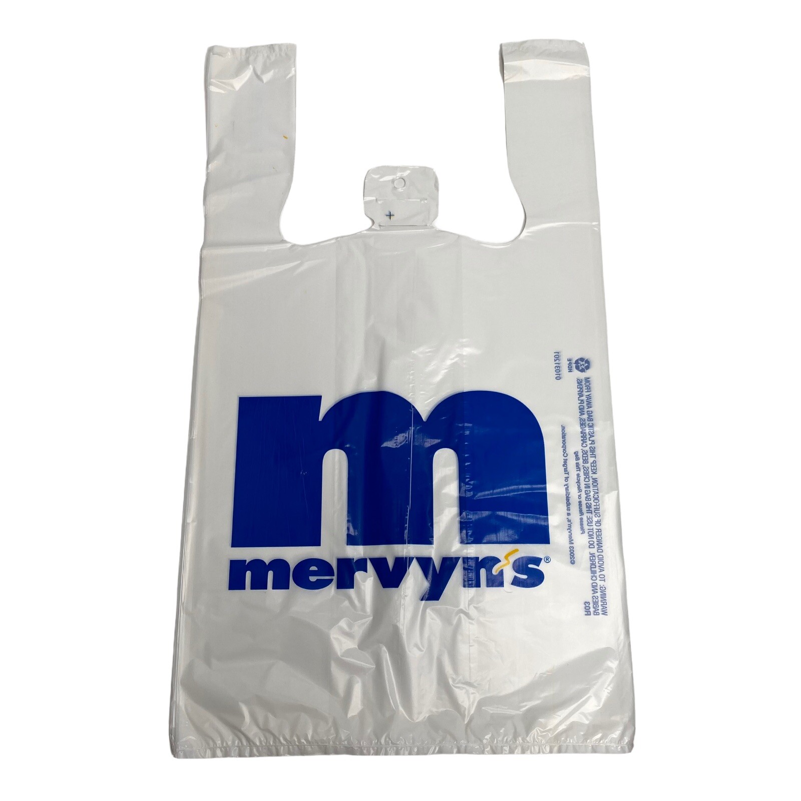 Vintage Mervyns Department Store Plastic SMALL Shopping Bags Prop Lot Of 10
