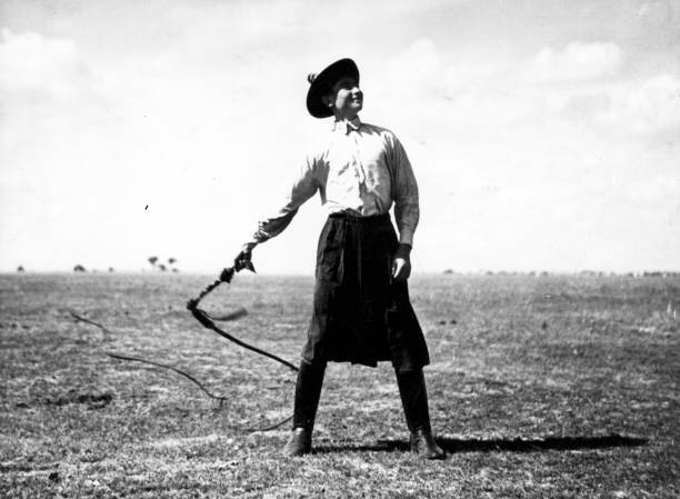 Hungarian gaucho brandishes a whip c1900 Old Photo