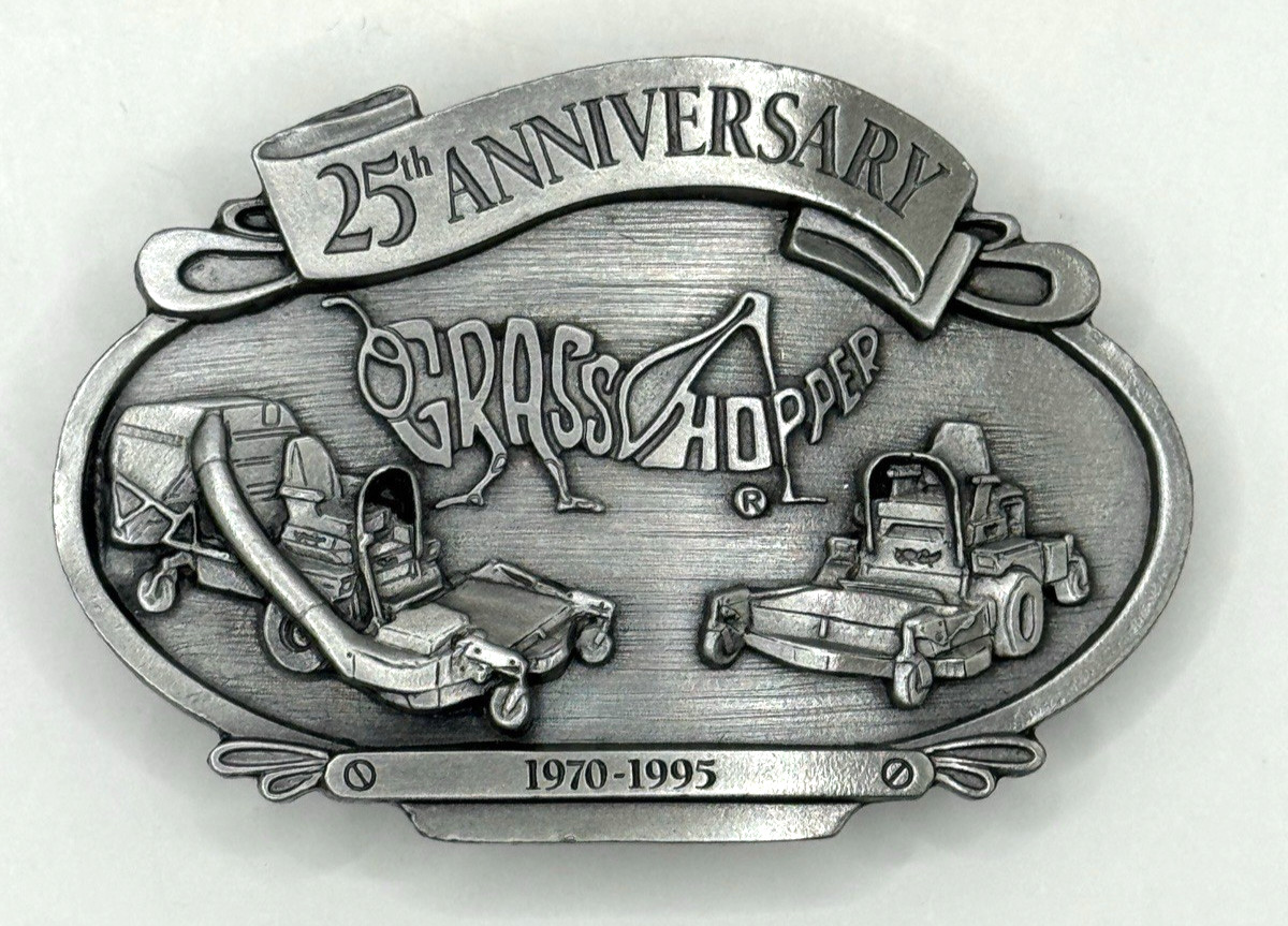 Vintage GRASSHOPPER Lawn Mower 25th Anniversary LE Belt Buckle 1970-1995 SN-41