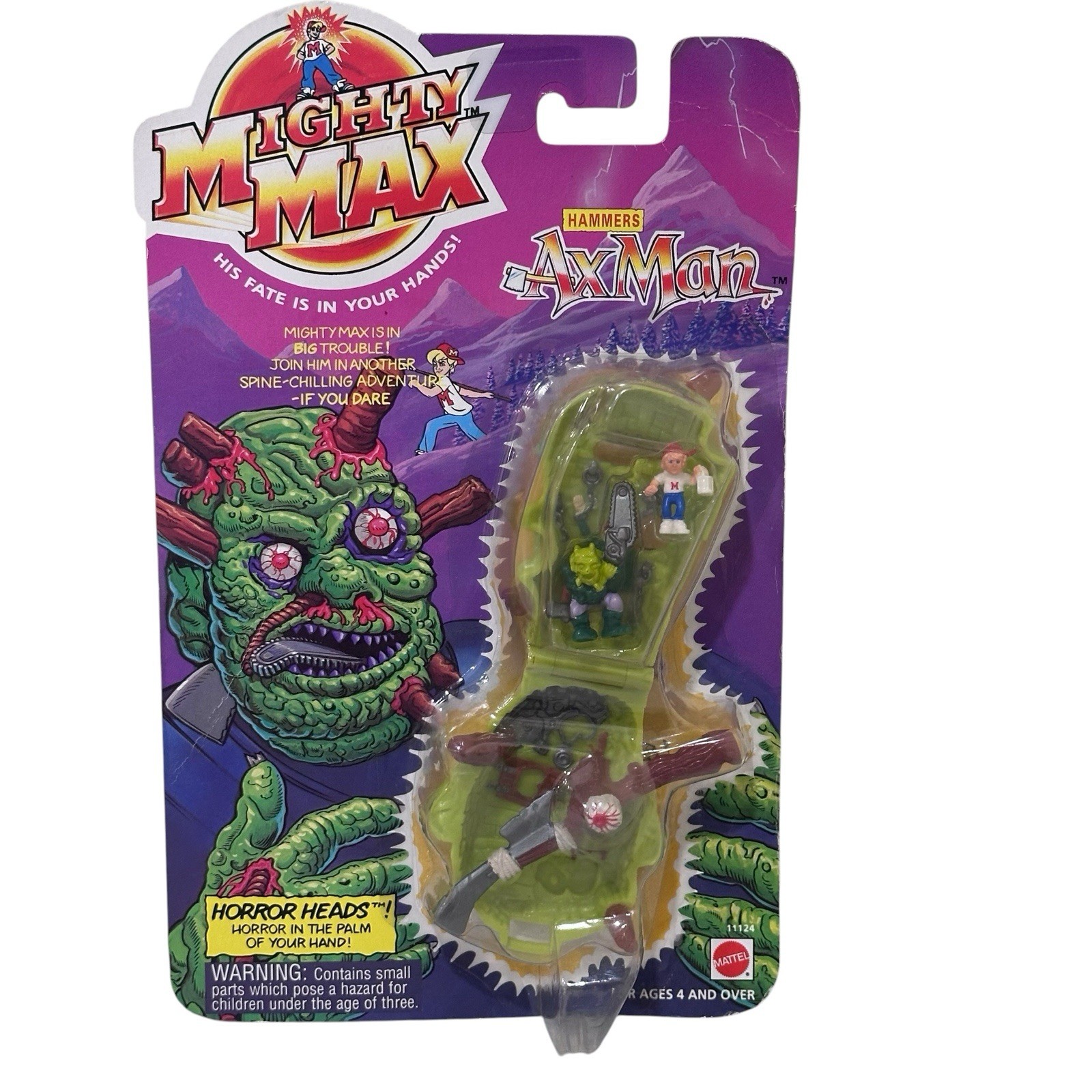 Mighty Max Hammers Ax Man Horror Heads New SEALED Card Has Some Damaged See Pic-