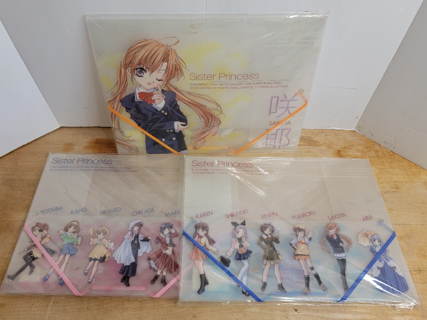 Sister Princess Clear Folder Set Of 3 NIP, Soft Garage, Sakura, 12 Sisters