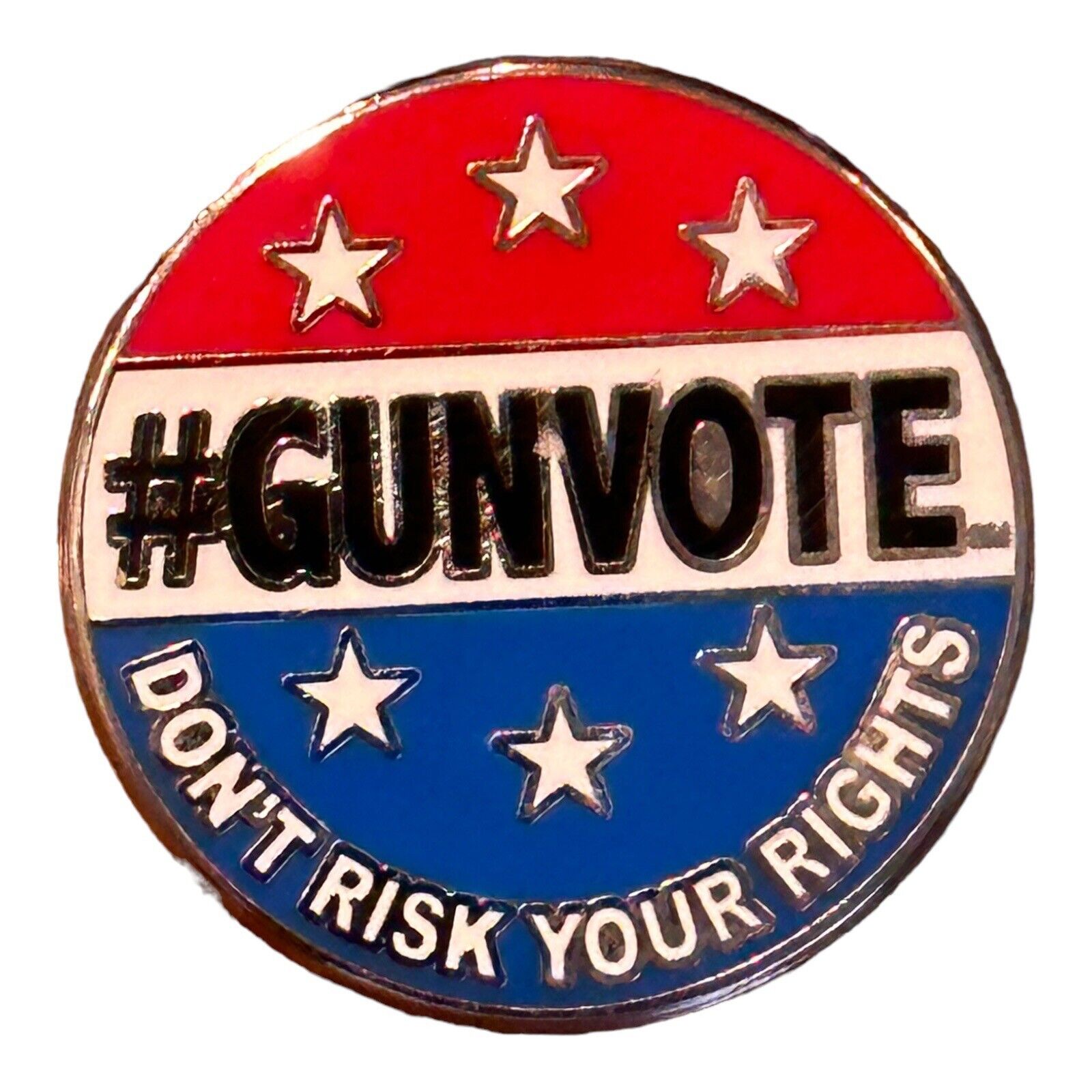 Political Lapel Hat Pin #Gun Vote “Don’t Risk your Rights” 2nd Amendment