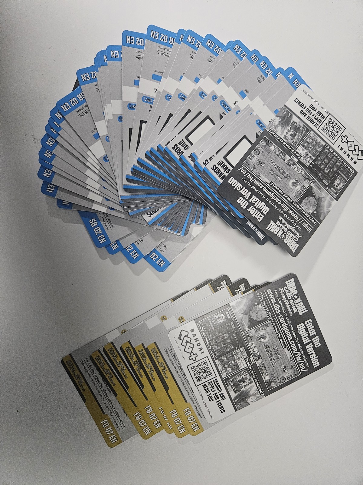 DBS Card Game Code Cards X50 Dragon Ball Fusion World, SB02 EN, FB07 EN DBS Card Game Code Cards X50 Dragon Ball Fusion World, SB02 EN, FB07 EN
