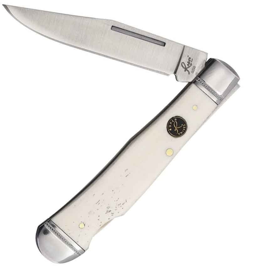 Roper Knives Trapper Folding Knife 1065 Carbon Steel Blade Smooth Bone Handle