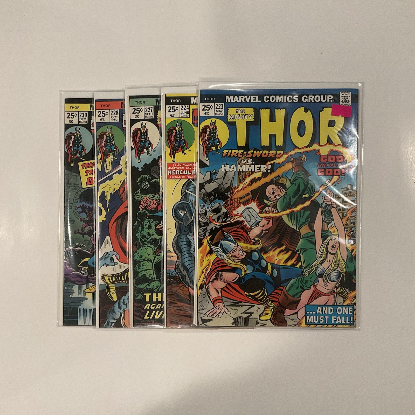 Thor Lot 223 224 227 228 230 231 233 235 236 237 Fn-Nm 1974 Marvel Comics