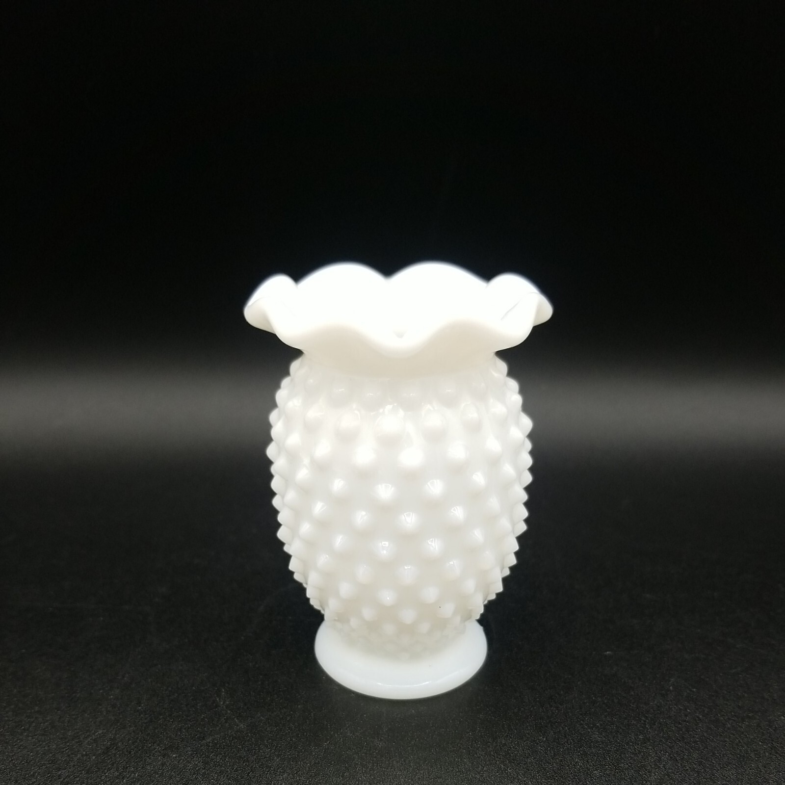 White Glass Hobnail Milk Glass Small 3.5\