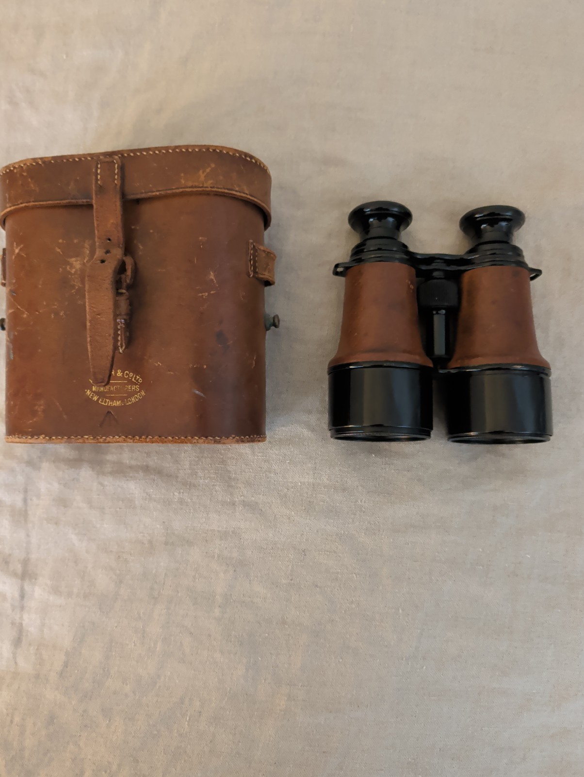 WW1 British Officer Binoculars Heath And Co Ltd New Eltham England Hezzanth