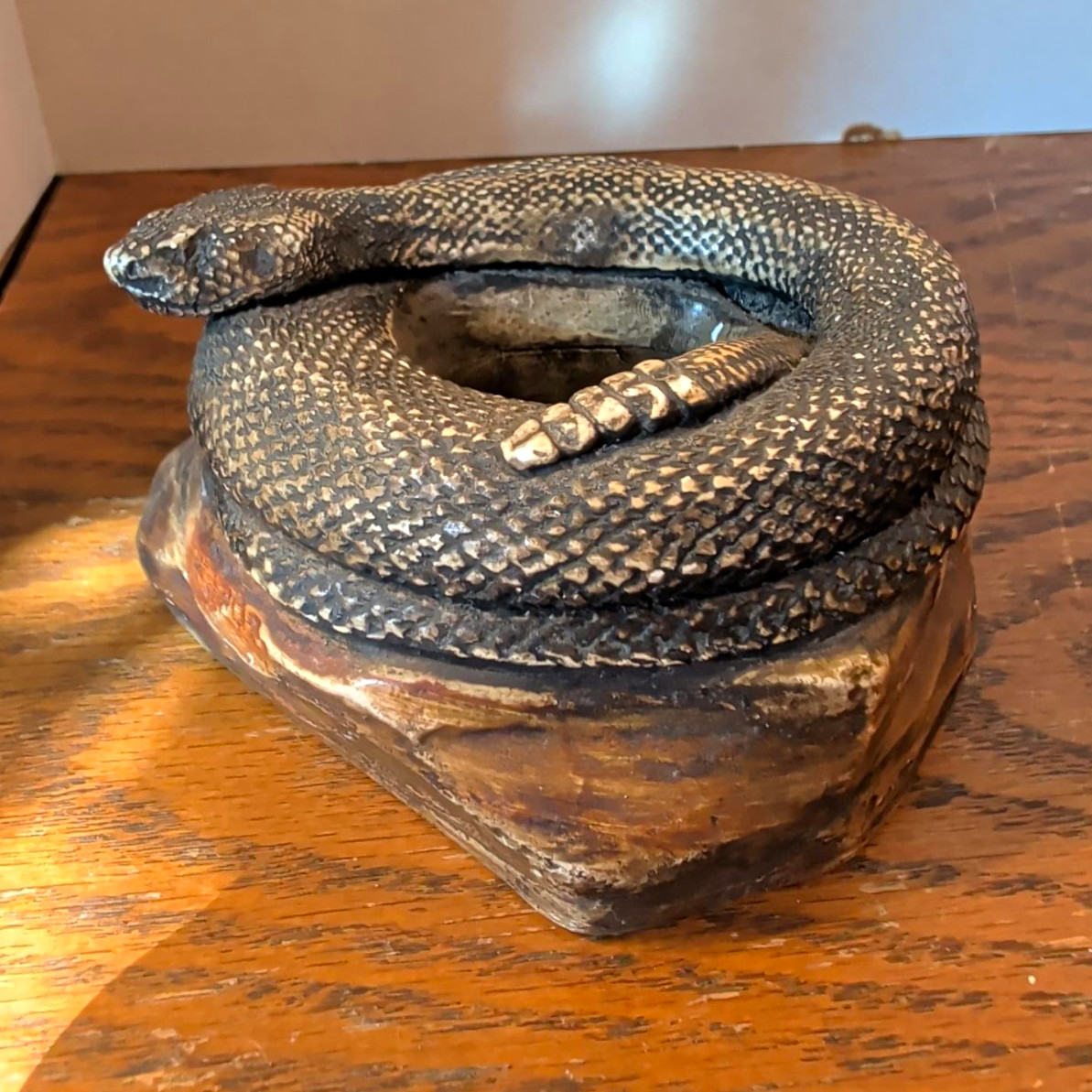 Vintage Style Coiled Snake Ashtray Trinket Dish Serpent Reptile Gothic Decor