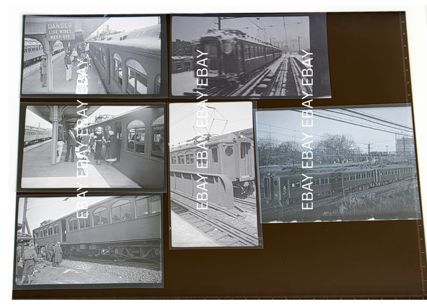 NY Westchester & Boston Railway 1930s Electric MU Train 6  Photo Negatives NYW&B