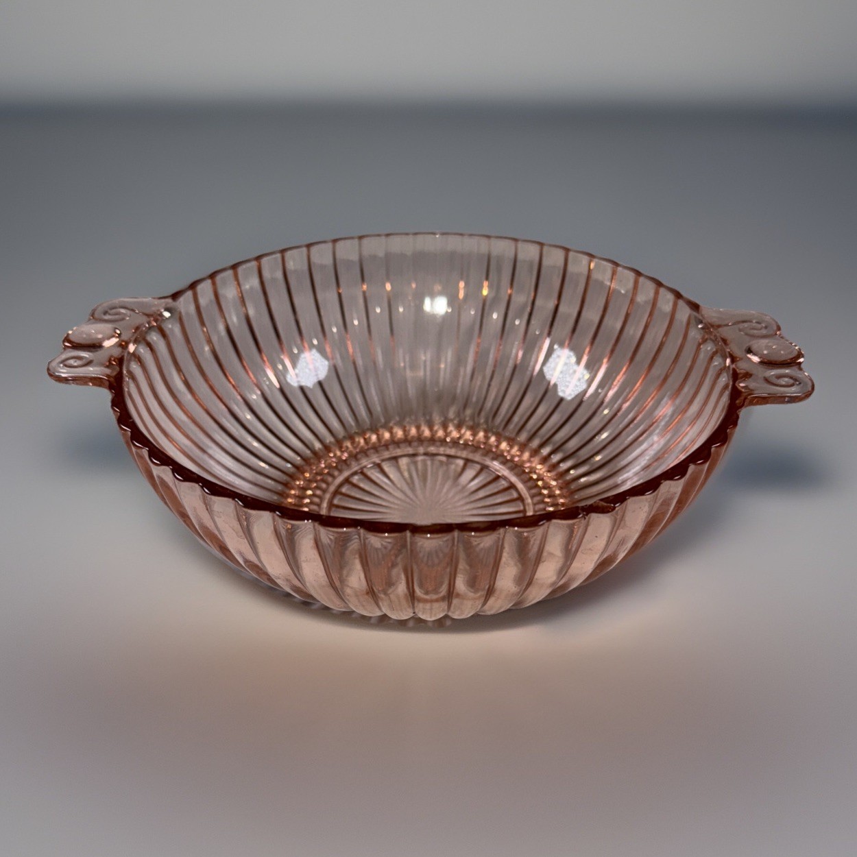 Anchor Hocking Pink DEPRESSION GLASS Ribbed 8