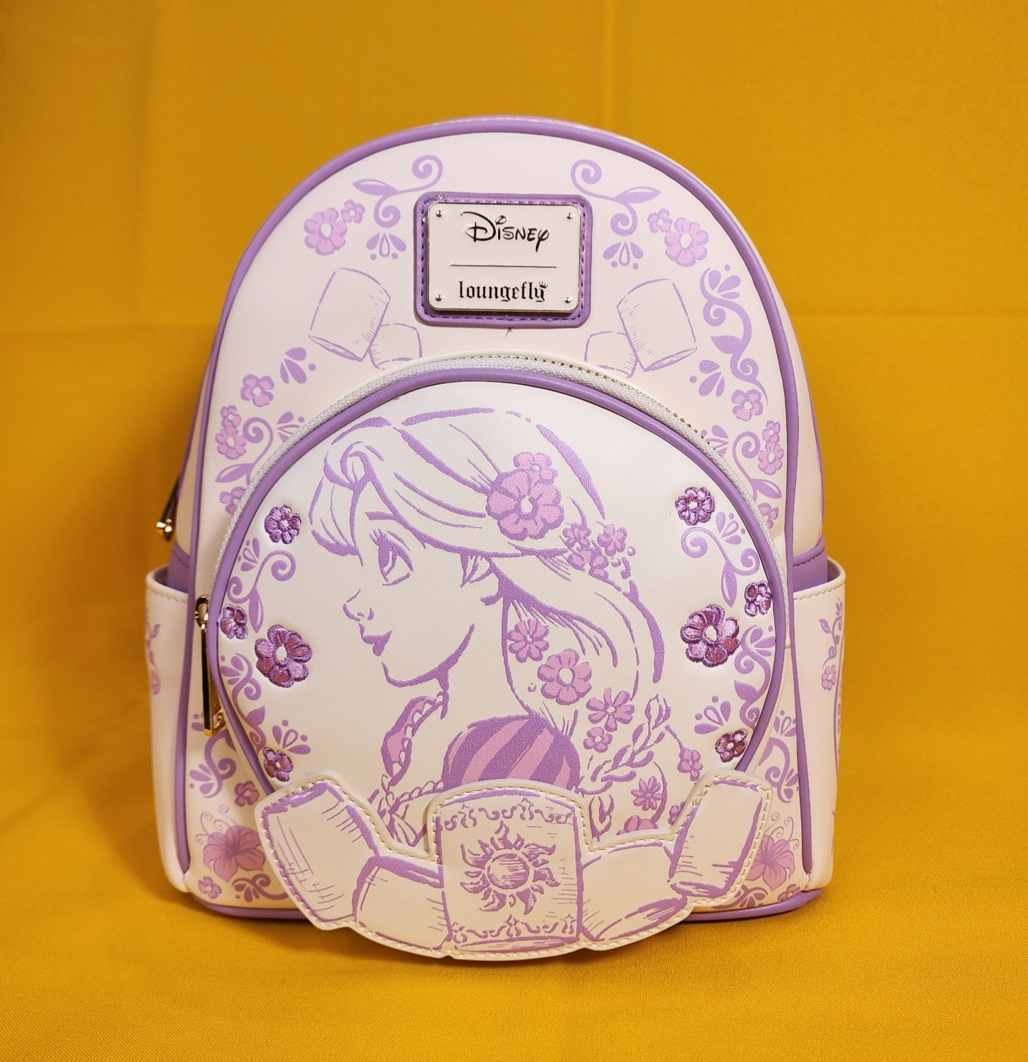 Loungefly Disney Princess Tangled Rapunzel Sketched Purple Mini Backpack NEW