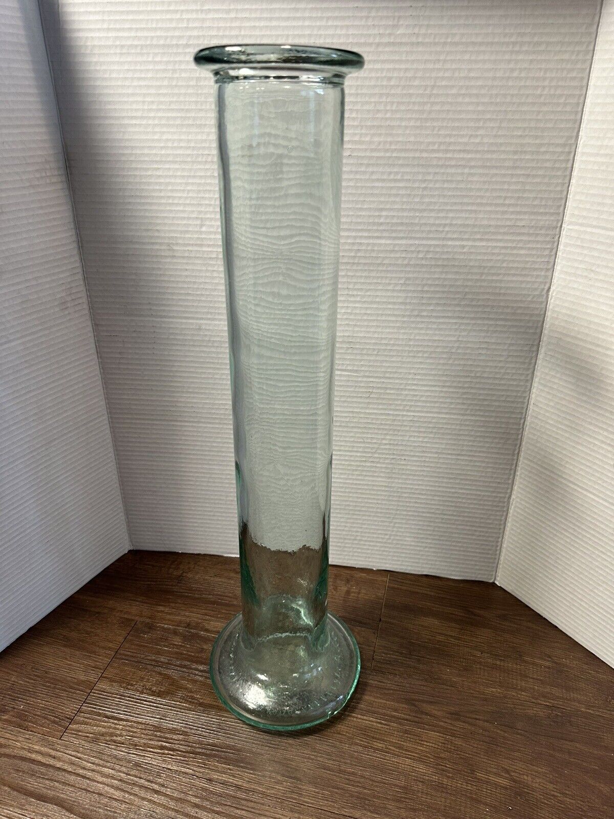 VINTAGE  22.5 Inch Blenko Style Cylinder Vase - MADE IN ITALY