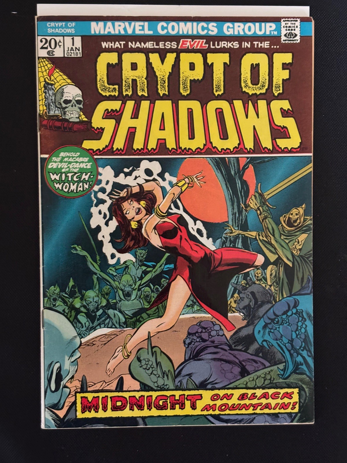 Crypt of Shadows #1 1973 nm- 9.0 9.2 white marvel horror sharp high grade 