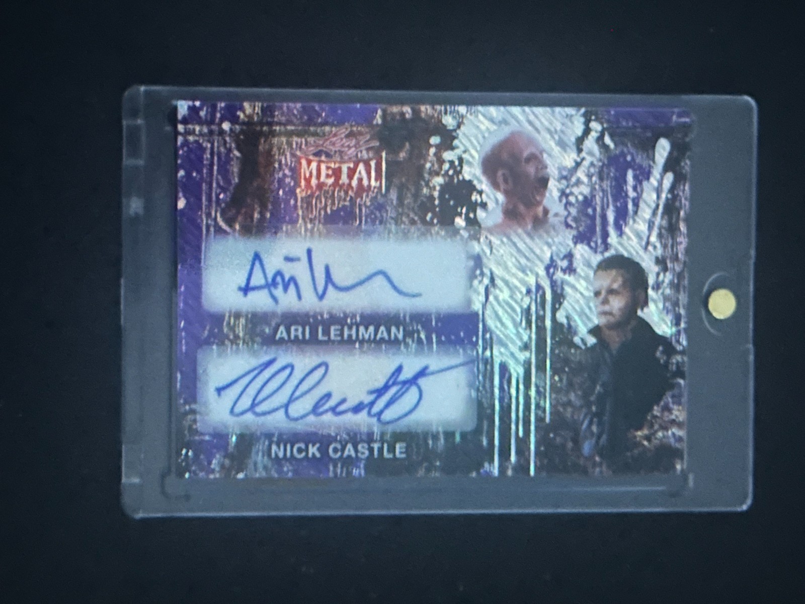 NICK CASTLE * ARI LEHMAN 2026 LEAF METAL HALLOWEEN DUAL AUTO SHIMMER 5/5