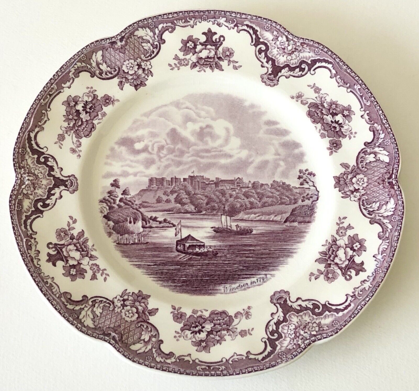 Vintage Johnson Bros Brothers Old Britain Castles Lavender Purple Luncheon Plate