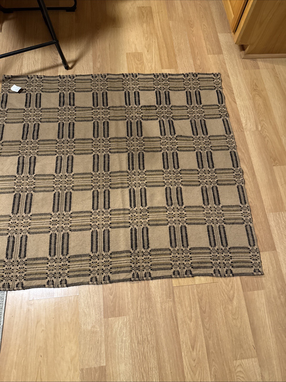 Vintage Family Heirloom Weavers Square Small Blanket 48” by 44”