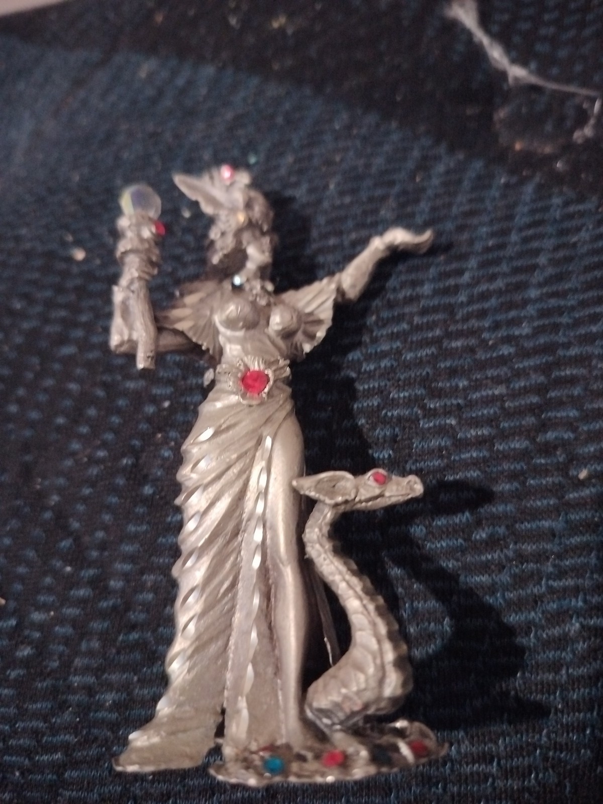 Vintage Ral Partha Pewter Figurine – 1988 Dragon Sorceress Queen (by Stefano...