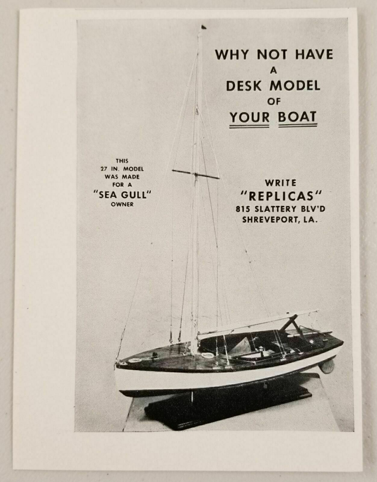 1948 Print Ad Desk Models of Boats by Replicas Shreveport,LA