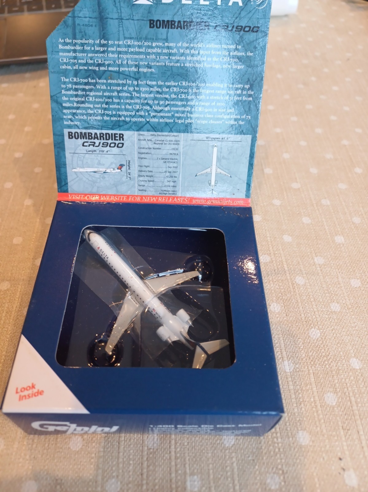 RARE Gemini Jets GJDAL869 DELTA Bombardier CRJ900 1:400 Diecast Model Ref PL8