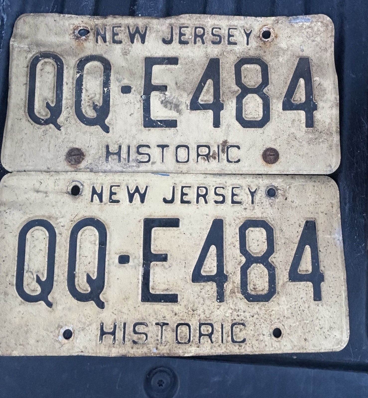 New Jersey License Historic Plates matched pair 1960's 1970's