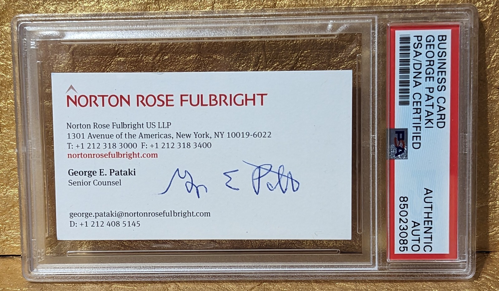 George Pataki PSA/DNA Autograph Signed Business Card