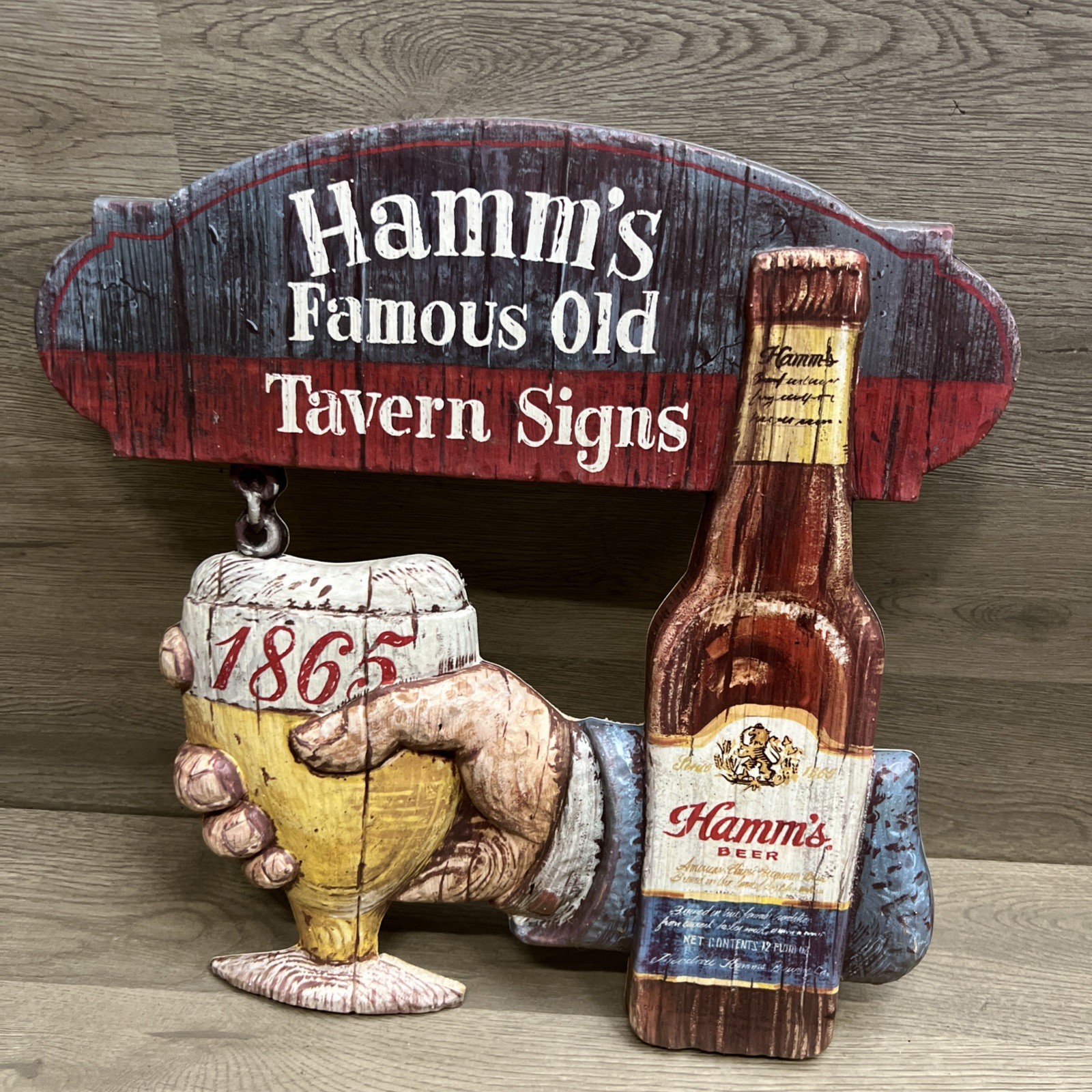 Vintage 1970s Hamm\'s Beer Famous Old Tavern Signs Vacuform Plastic Sign 1865 Vintage 1970s Hamm\'s Beer Famous Old Tavern Signs Vacuform Plastic Sign 1865
