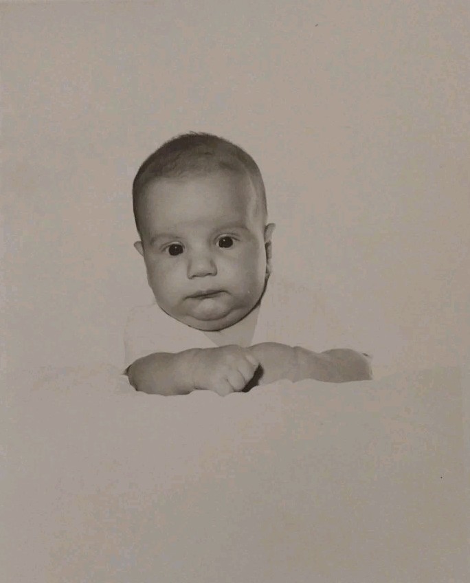 Vintage Black and White Baby Photo Portrait Original Snapshot Antique Photograph