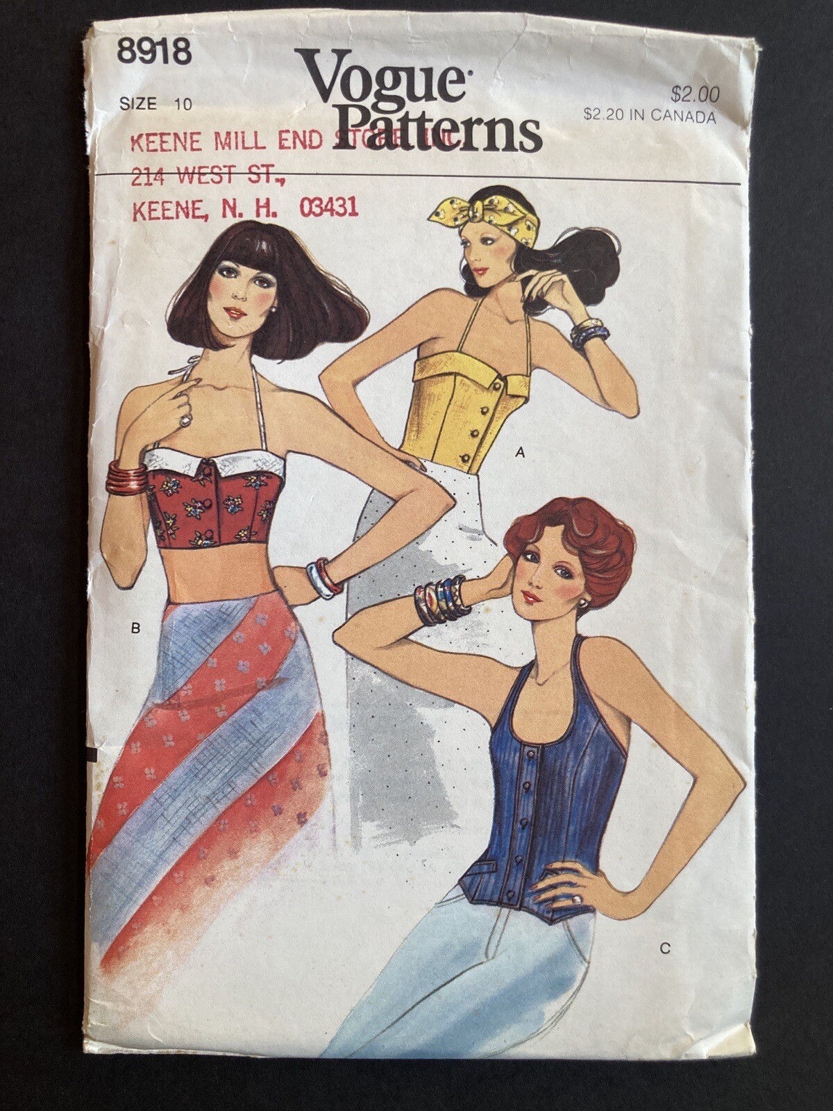 Summer Rockabilly Tops Vogue 8918 Bustier & Halter Tops UCFF SIZE 10