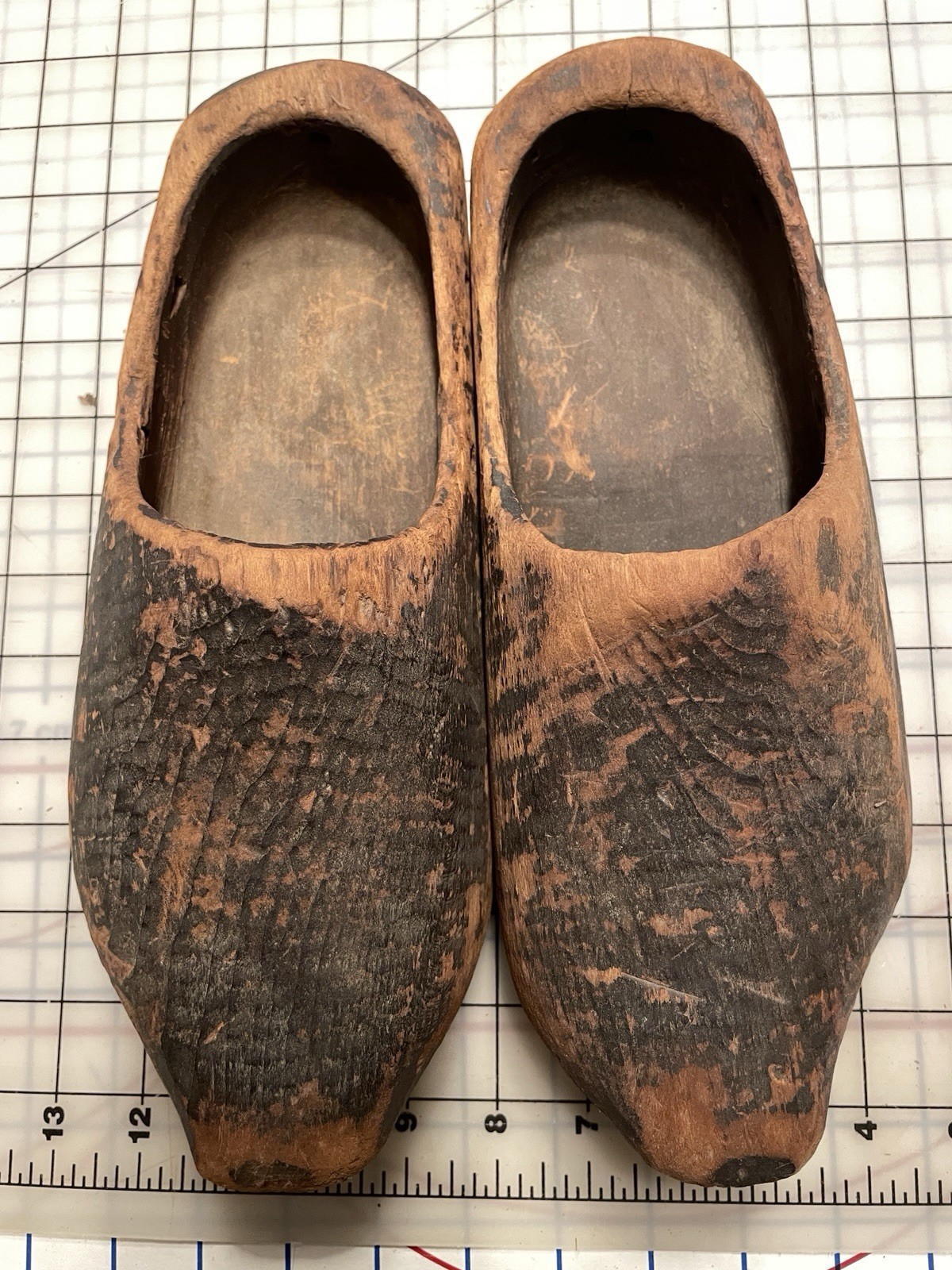 Antique Hand-carved Wooden Shoes Klompen Sabots