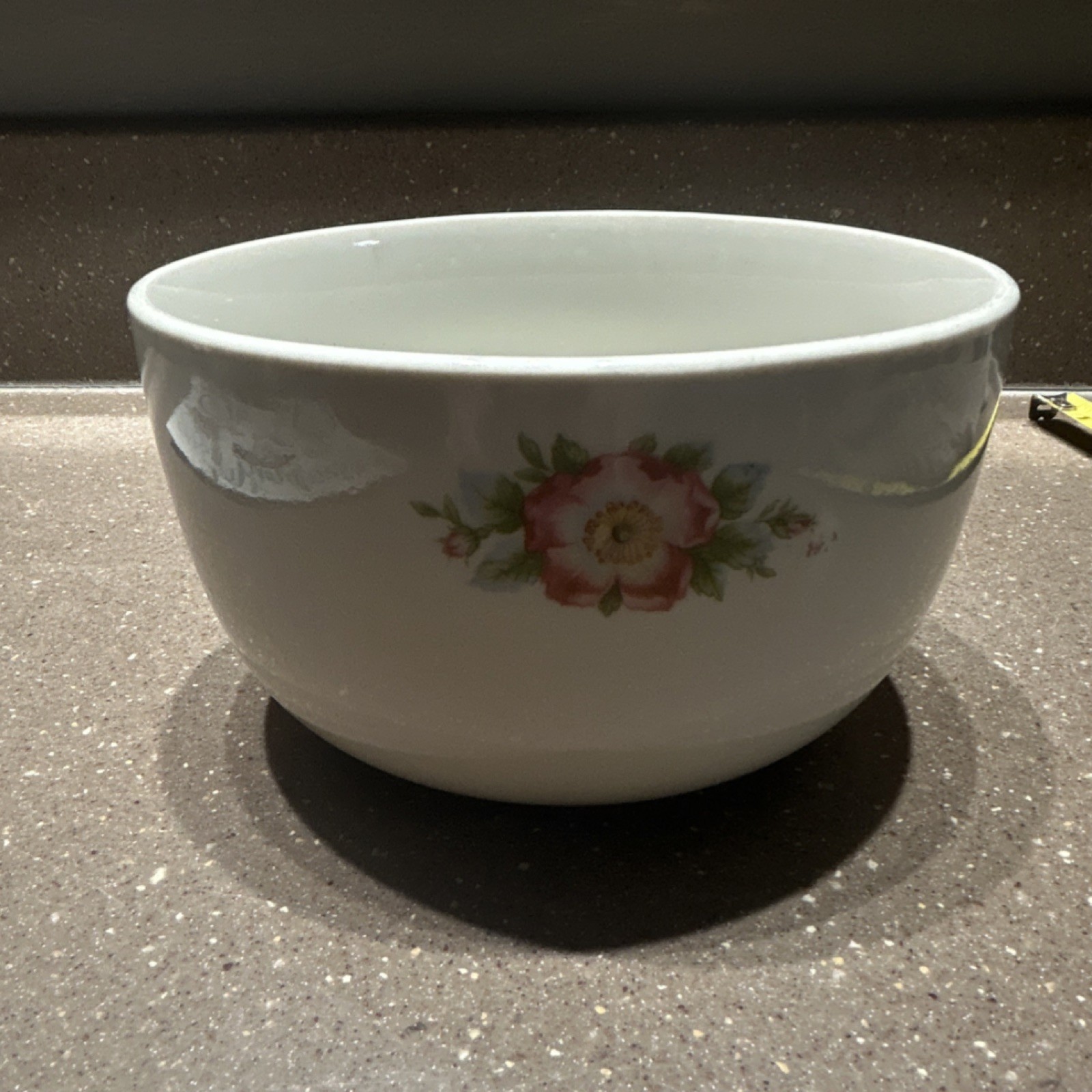 Hall\'s Rose White Pattern 658 Ceramic Mixing Bowl Floral Pattern Round Original