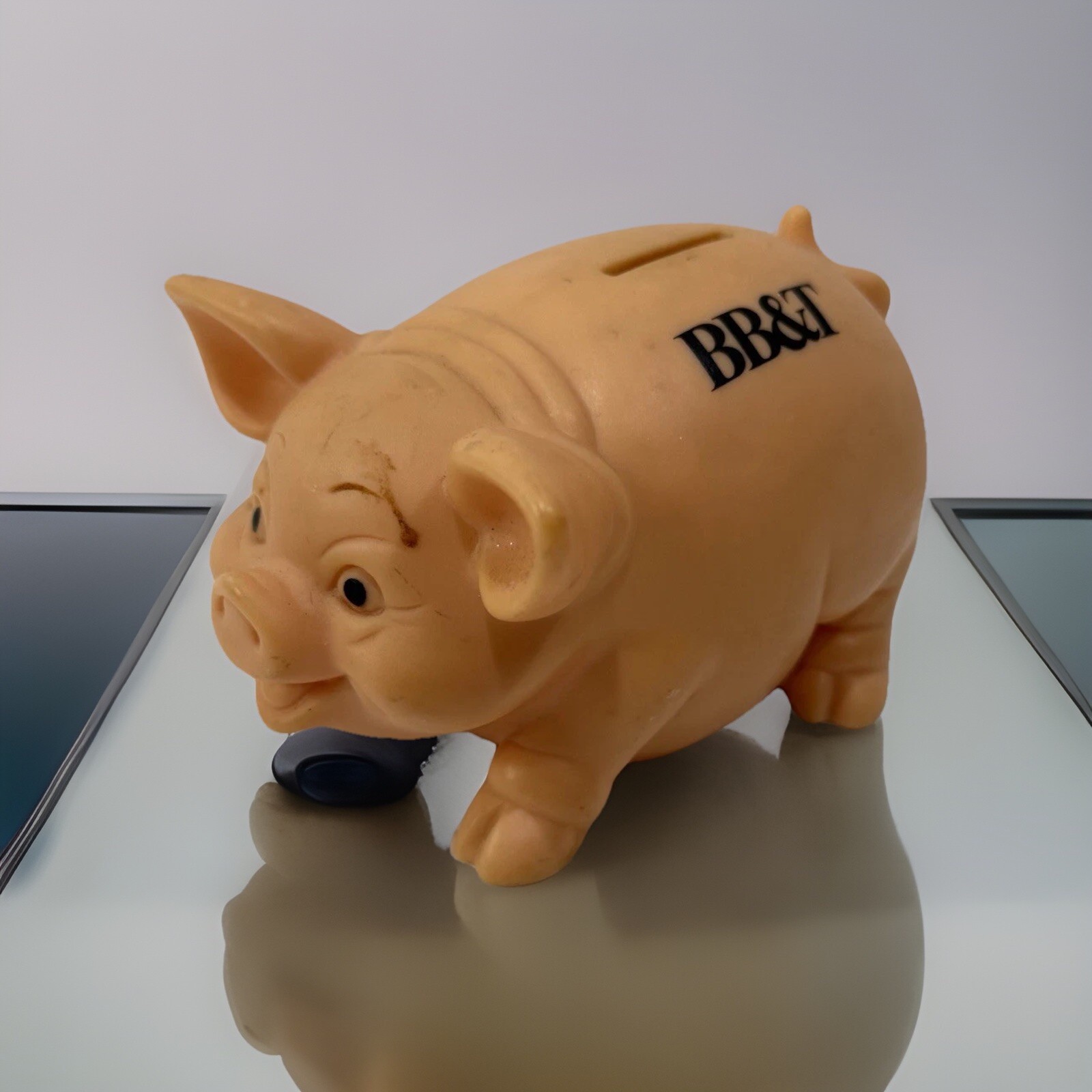 Vintage BB&T Banking Pig Piggy Bank Advertising Vinyl Plastic 5\ Vintage BB&T Banking Pig Piggy Bank Advertising Vinyl Plastic 5\