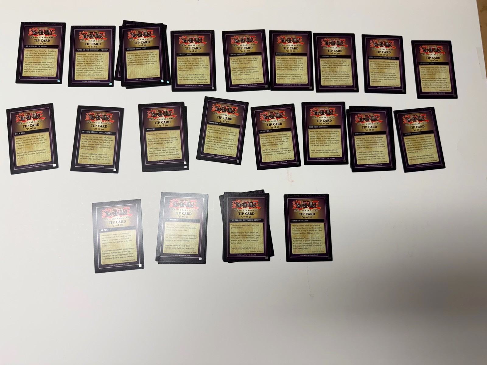 Yu-Gi-Oh Dark Beginning 1 Tip Cards Partial Set 5A PLEASE READ